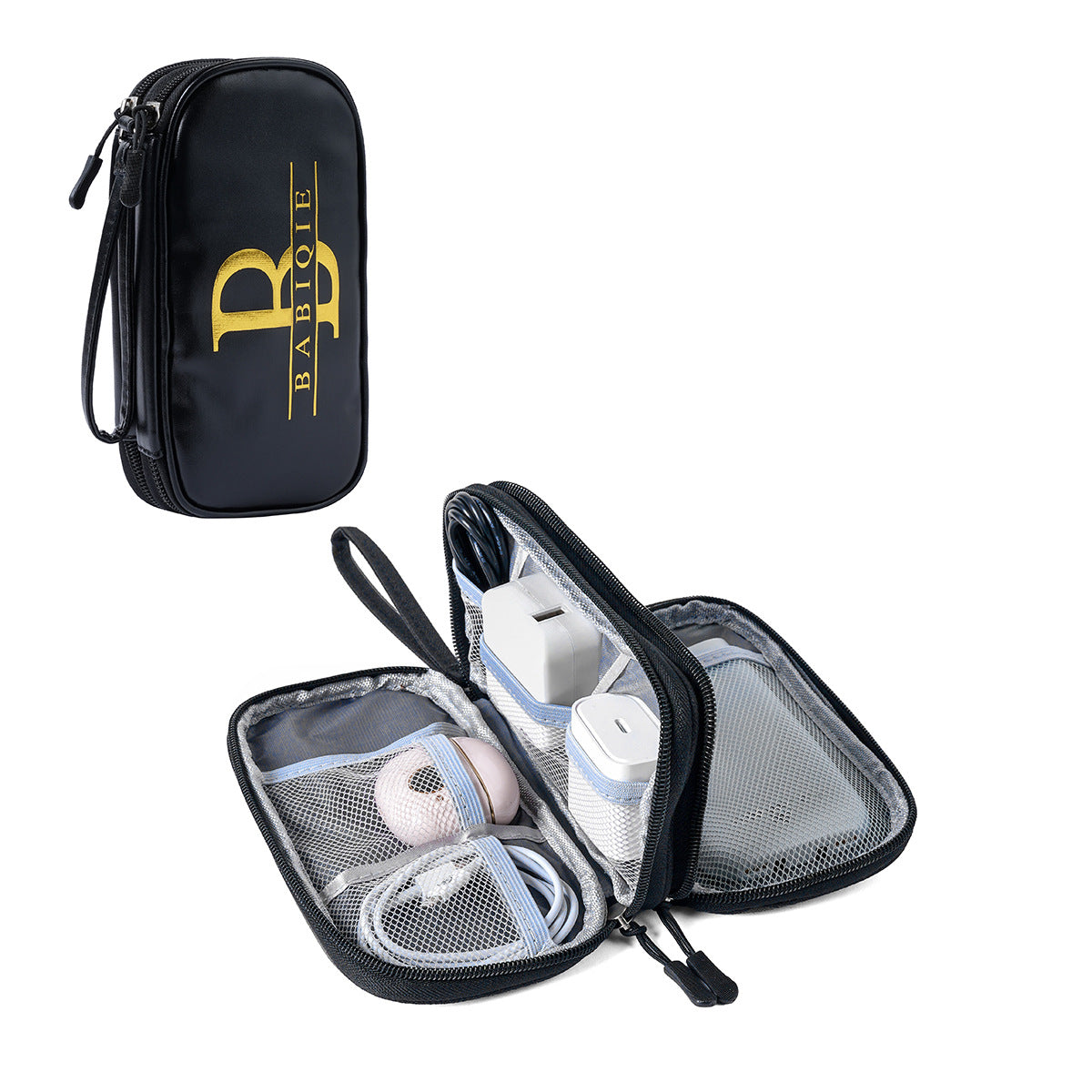 in stock Data Cable Bag Storage Bag Earphone Bag Charger Mobile Phone Bag Clutch Bag U Disk Multifunctional Storage Bag