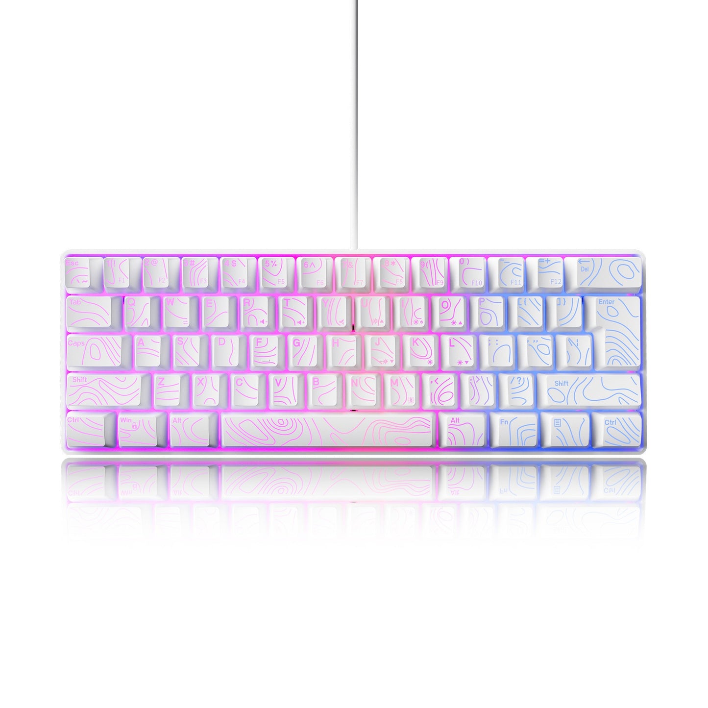 61 key RGB game wired keyboard mouse suit colorful MINI non-mechanical film black and white computer keyboard