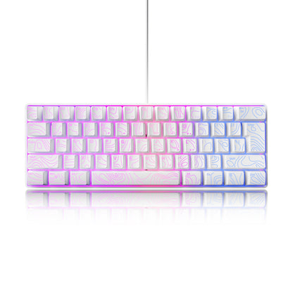 61 key RGB game wired keyboard mouse suit colorful MINI non-mechanical film black and white computer keyboard