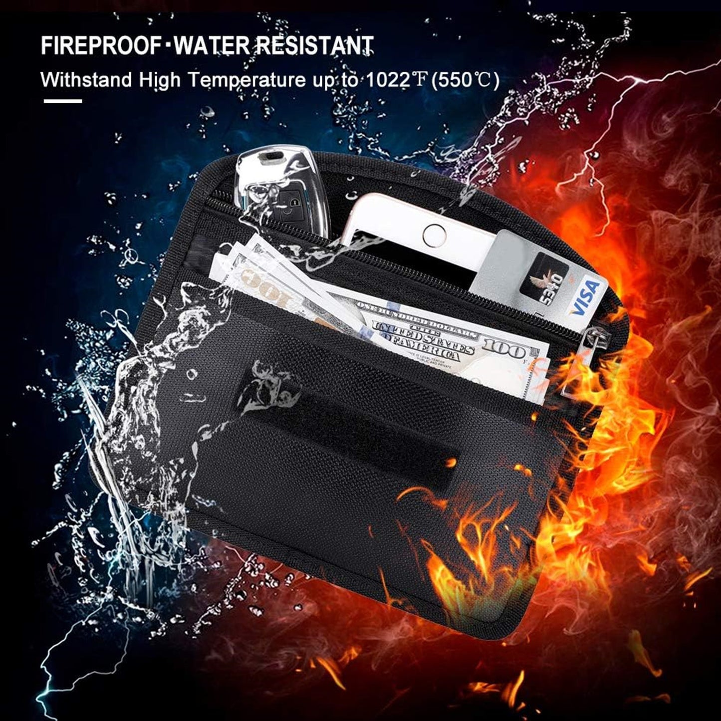 New cross-border mobile phone signal shielding bag waterproof fireproof zipper 7 inch car shielding key case RFID set