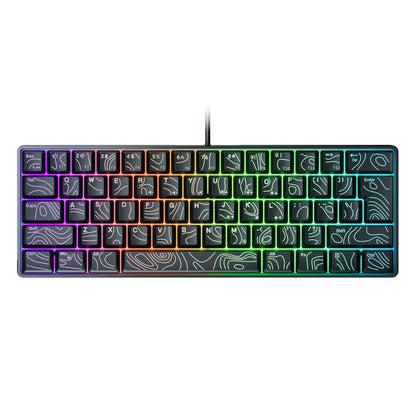 61 key RGB game wired keyboard mouse suit colorful MINI non-mechanical film black and white computer keyboard