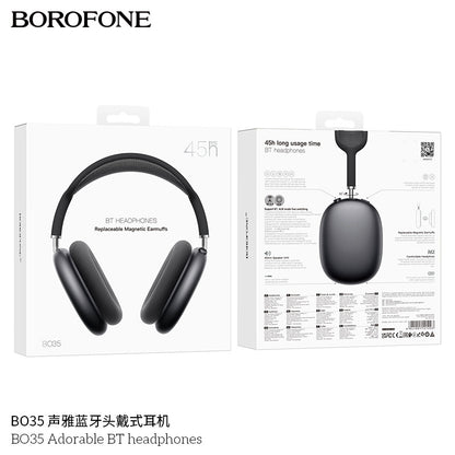 Borofone Bo35 Plus Head-Mounted Anc Noise-Cancelling Wireless Bluetooth Headphones Air Pods Over-Ear Max
