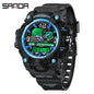 Sanda Hot-Selling Watch Korean Version Student Party Multi-Functional Waterproof Alarm Clock Electronic Watch Cool Dual Display Luminous Sports Watch