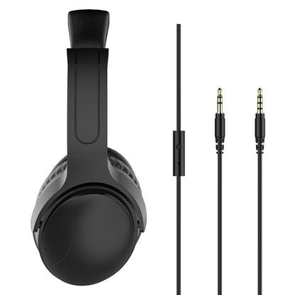 The new head-mounted wired headphones with microphone game headphones can talk traffic can have clear stereo sound quality