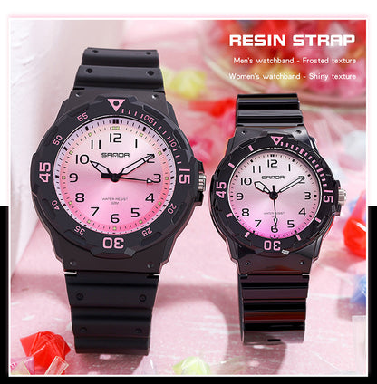 Sanda Watch Fashion All-match Small Fresh Men's and Women's Couple Watch Middle School Students' Simple Waterproof Luminous Quartz Watch