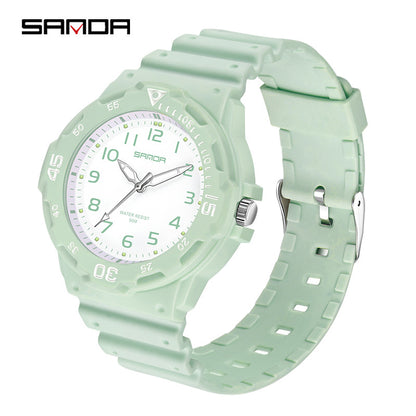 Sanda Watch Fashion All-match Small Fresh Men's and Women's Couple Watch Middle School Students' Simple Waterproof Luminous Quartz Watch