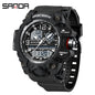 Sanda Hot-Selling Watch Korean Version Student Party Multi-Functional Waterproof Alarm Clock Electronic Watch Cool Dual Display Luminous Sports Watch