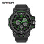 Sanda Hot-Selling Watch Korean Version Student Party Multi-Functional Waterproof Alarm Clock Electronic Watch Cool Dual Display Luminous Sports Watch