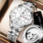 FOURRON brand imitation mechanical hollow-out transparent men's watch butterfly buckle steel belt luminous waterproof calendar Diamond