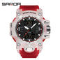 Sanda Hot-Selling Watch Korean Version Student Party Multi-Functional Waterproof Alarm Clock Electronic Watch Cool Dual Display Luminous Sports Watch