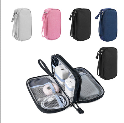 in stock Data Cable Bag Storage Bag Earphone Bag Charger Mobile Phone Bag Clutch Bag U Disk Multifunctional Storage Bag