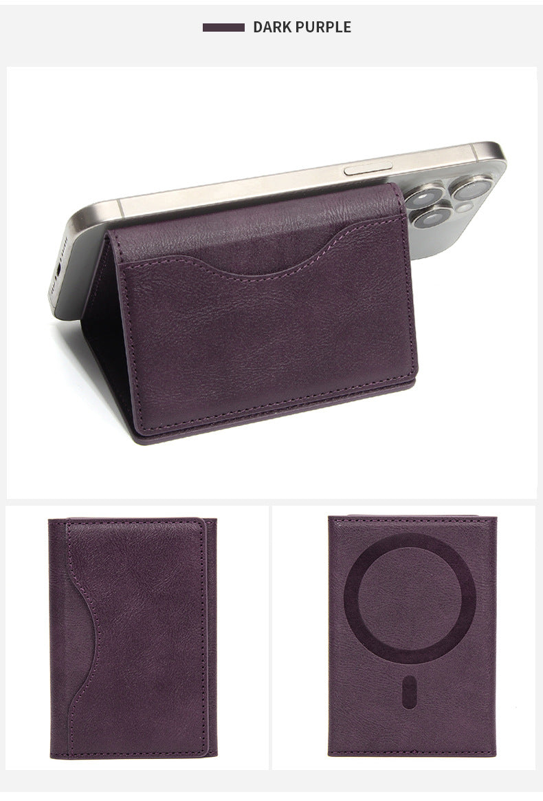 Suitable for Apple 15 iPhone16promaxMagSafe Magnetic Card Bag Multi-Card Three-Folding Mobile Phone Card Case