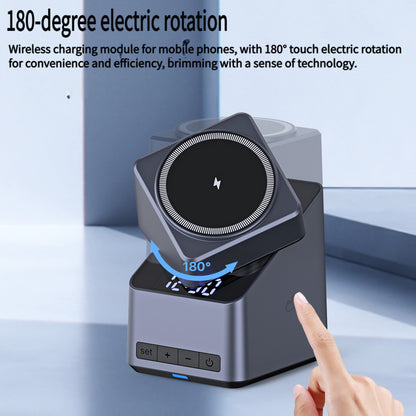 Cross-Border New Product Clock Electric Rotating Touch 180 ° 4-in-1 Multifunctional Magnetic Wireless Charger