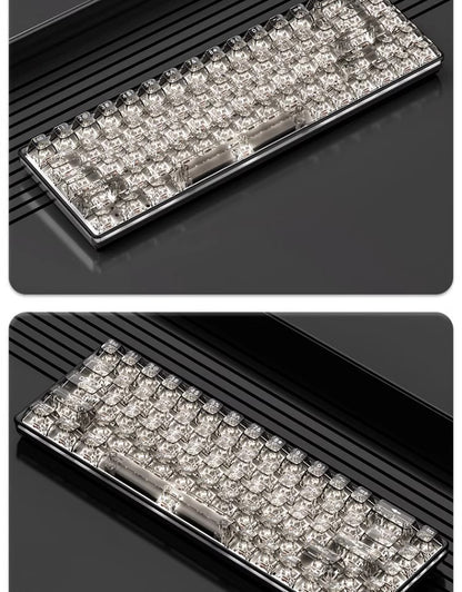 Transparent Key Cap Transparent Ice Crystal Large Complete Mechanical Keyboard Universal 61 Key 87 Key 98 Key 104 Key Crystal Key Cap
