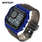 Sanda Hot-selling Square Watch Luminous Waterproof Alarm Student Watch Simple Korean Transparent Sports Electronic Watch