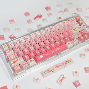 XDA Height Pacha Dog Theme Pattern Yellow Green Keycap Thermal Sublimation Mechanical Keyboard Cap Small Full Set PBT Keycap