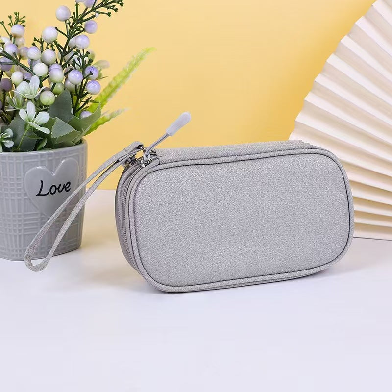 in stock Data Cable Bag Storage Bag Earphone Bag Charger Mobile Phone Bag Clutch Bag U Disk Multifunctional Storage Bag