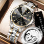 FOURRON brand imitation mechanical hollow-out transparent men's watch butterfly buckle steel belt luminous waterproof calendar Diamond