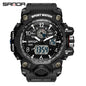 Sanda Hot-Selling Watch Korean Version Student Party Multi-Functional Waterproof Alarm Clock Electronic Watch Cool Dual Display Luminous Sports Watch