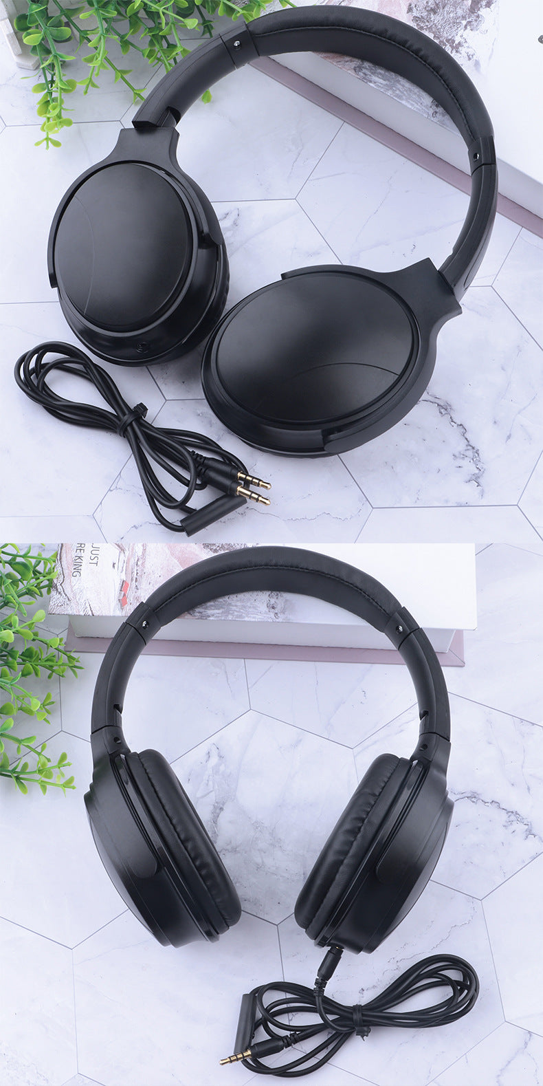 The new head-mounted wired headphones with microphone game headphones can talk traffic can have clear stereo sound quality