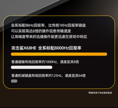 Attack Shark X68HE Magnetic Axis Mechanical Keyboard Contour Side Carved Wired RGB Electric Competition RT Adjustable Key Range Low Delay