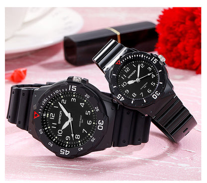 Sanda Watch Fashion All-match Small Fresh Men's and Women's Couple Watch Middle School Students' Simple Waterproof Luminous Quartz Watch