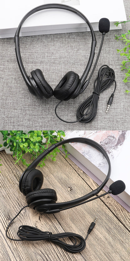 in stock cross-border head-mounted wired headphones with microphone 3.5mm high quality headphones phablet universal