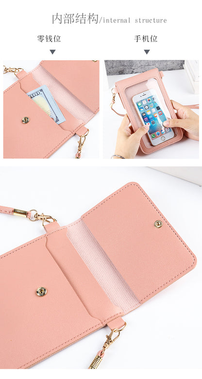 Factory wholesale touch screen mobile phone bag women's simple all-match Korean mobile phone bag large capacity mini fashion small satchel