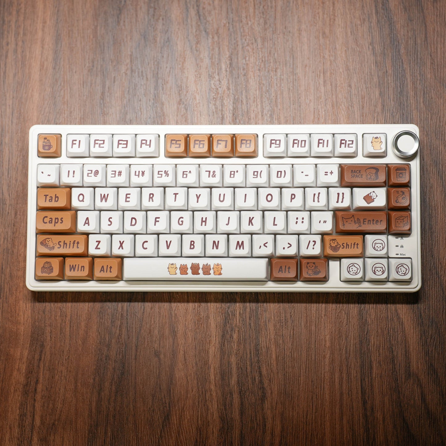 XDA Height Pacha Dog Theme Pattern Yellow Green Keycap Thermal Sublimation Mechanical Keyboard Cap Small Full Set PBT Keycap