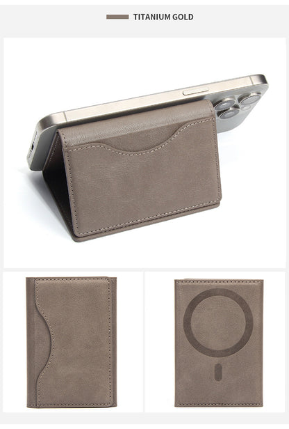 Suitable for Apple 15 iPhone16promaxMagSafe Magnetic Card Bag Multi-Card Three-Folding Mobile Phone Card Case