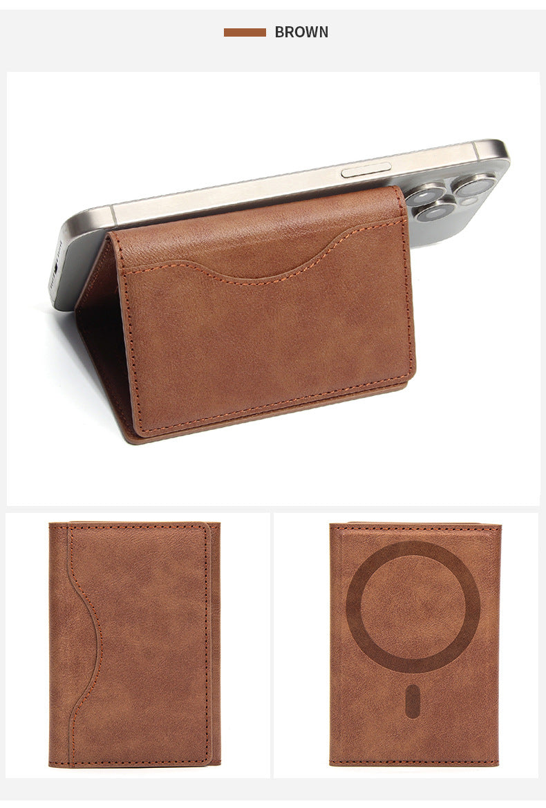Suitable for Apple 15 iPhone16promaxMagSafe Magnetic Card Bag Multi-Card Three-Folding Mobile Phone Card Case