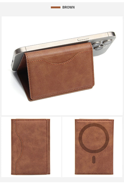 Suitable for Apple 15 iPhone16promaxMagSafe Magnetic Card Bag Multi-Card Three-Folding Mobile Phone Card Case