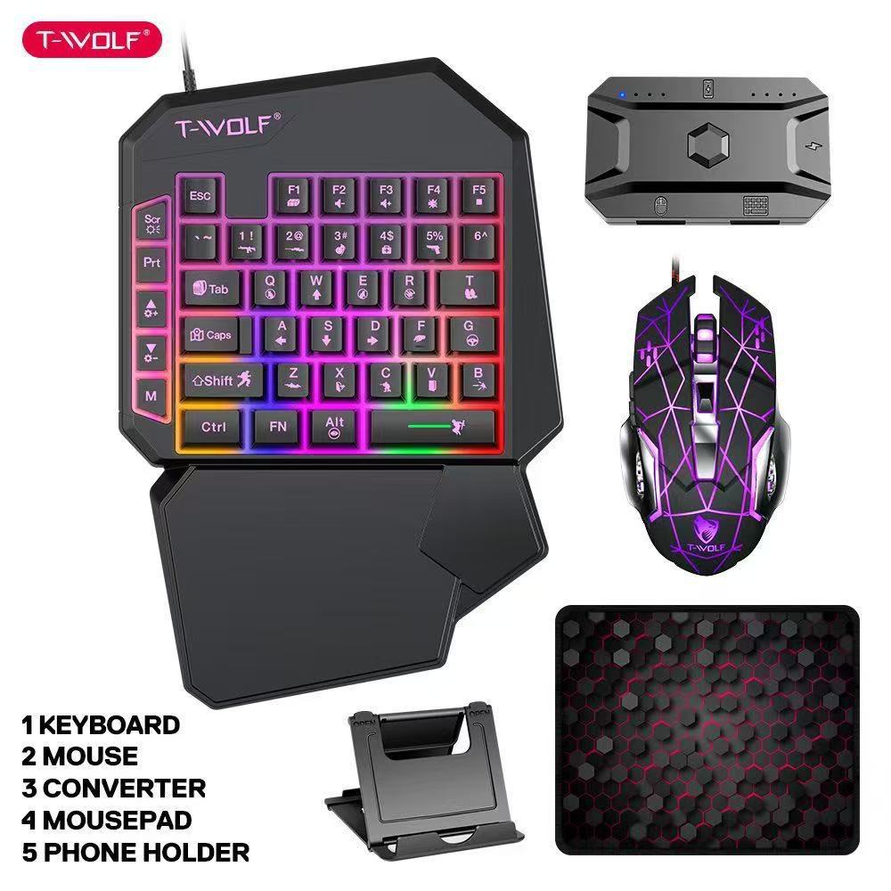 Thunderwolf T19 One-handed Keyboard Gun God Throne Left-handed Gaming Keyboard Mechanical Feel Cross-border Amazon Temu