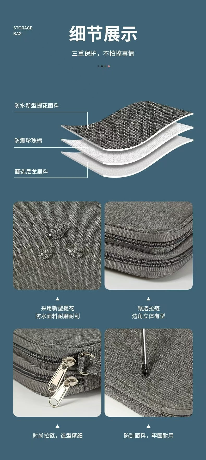 New multi-function data cable charger storage bag flat digital bag finishing bag headset storage bag wholesale