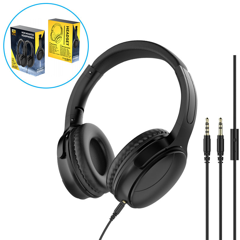 The new head-mounted wired headphones with microphone game headphones can talk traffic can have clear stereo sound quality