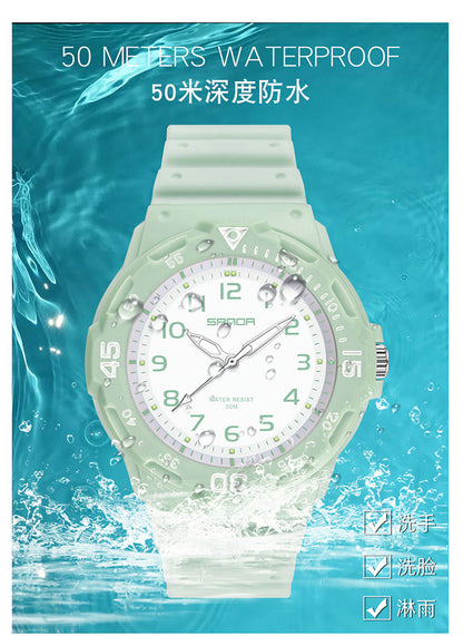 Sanda Watch Fashion All-match Small Fresh Men's and Women's Couple Watch Middle School Students' Simple Waterproof Luminous Quartz Watch