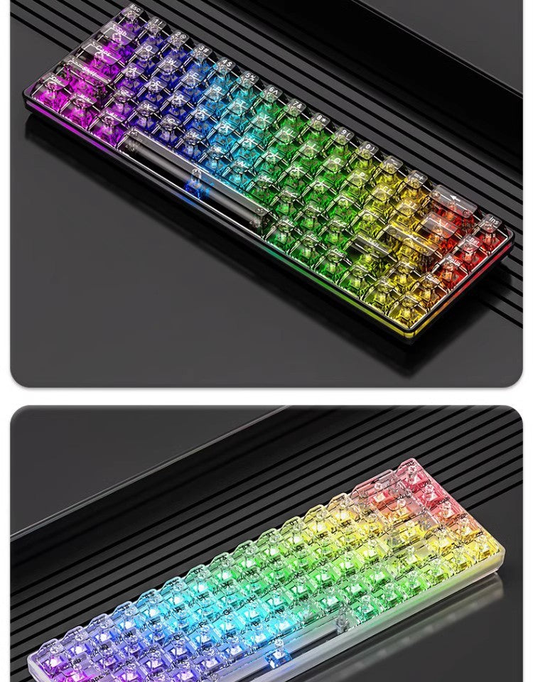 Transparent Key Cap Transparent Ice Crystal Large Complete Mechanical Keyboard Universal 61 Key 87 Key 98 Key 104 Key Crystal Key Cap