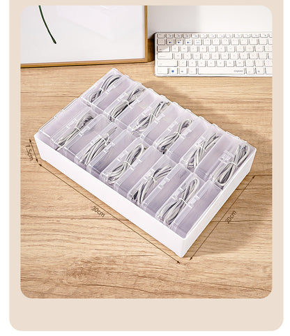 Data Cable Storage Box Home Mobile Phone Charger Separated Storage Box Desktop Organiser Multifunctional Sundries Storage
