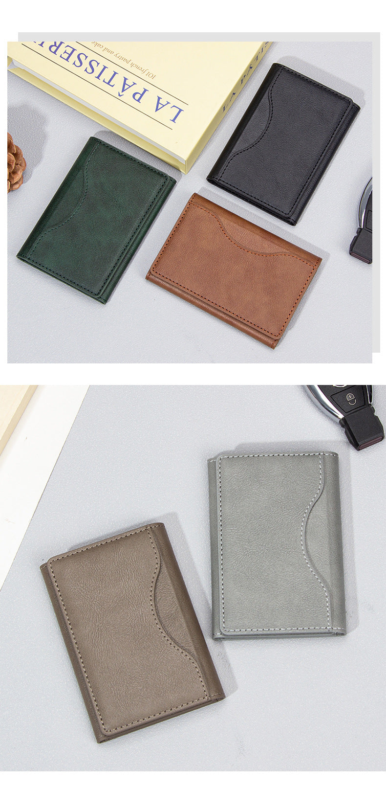 Suitable for Apple 15 iPhone16promaxMagSafe Magnetic Card Bag Multi-Card Three-Folding Mobile Phone Card Case