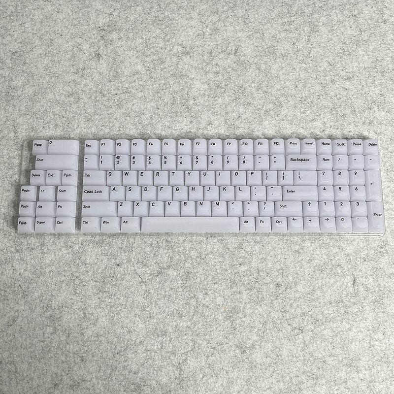 Wholesale 115-Key Four-Sided Transparent Keycaps, Customized Original Height Mda High Aesthetic Cross-Axis Translucent Keycaps