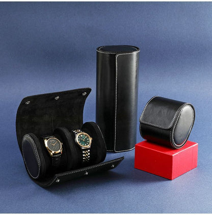 2025 Cross-Border Portable 1-Digit 2-Digit 3-Digit Watch Box Pu Leather Watch Storage Box Packaging Box Wholesale