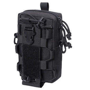 Double-Layer Mobile Phone Waist Bag, Outdoor Mobile Phone and Card Storage Bag, Belt-Worn Mobile Phone Bag Suitable for 6.5inch Edc Bag