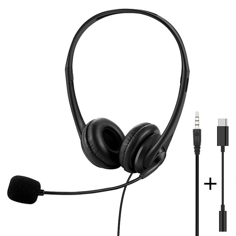 in stock cross-border head-mounted wired headphones with microphone 3.5mm high quality headphones phablet universal