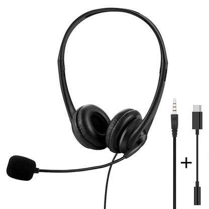 in stock cross-border head-mounted wired headphones with microphone 3.5mm high quality headphones phablet universal