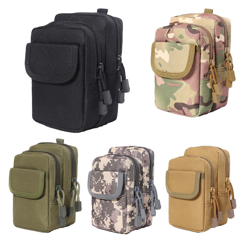 Double-Layer Mobile Phone Waist Bag, Outdoor Mobile Phone and Card Storage Bag, Belt-Worn Mobile Phone Bag Suitable for 6.5inch Edc Bag