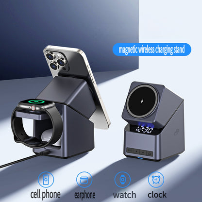 Cross-Border New Product Clock Electric Rotating Touch 180 ° 4-in-1 Multifunctional Magnetic Wireless Charger