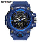 Sanda Hot-Selling Watch Korean Version Student Party Multi-Functional Waterproof Alarm Clock Electronic Watch Cool Dual Display Luminous Sports Watch