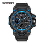 Sanda Hot-Selling Watch Korean Version Student Party Multi-Functional Waterproof Alarm Clock Electronic Watch Cool Dual Display Luminous Sports Watch
