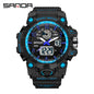 Sanda Hot-Selling Watch Korean Version Student Party Multi-Functional Waterproof Alarm Clock Electronic Watch Cool Dual Display Luminous Sports Watch