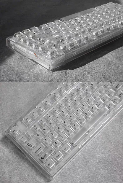 Wholesale 115-Key Four-Sided Transparent Keycaps, Customized Original Height Mda High Aesthetic Cross-Axis Translucent Keycaps